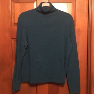 BETS by Canvasbacks Teal Silk Blend Turtleneck